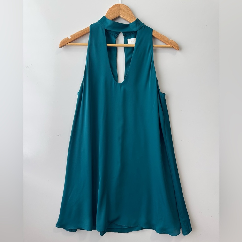 Amanda Uprichard‎ Teal Chiffon Dress with Keyhole Size P (0-2)